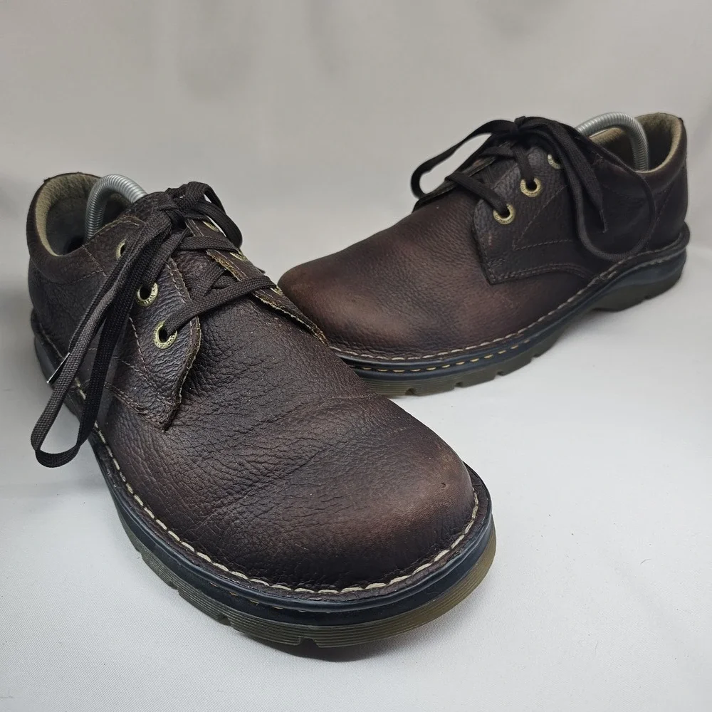 Dr. Martens Ordell Oxford Brown Pebble Leather Mens Size 10 AW004 Shoes Lace Up